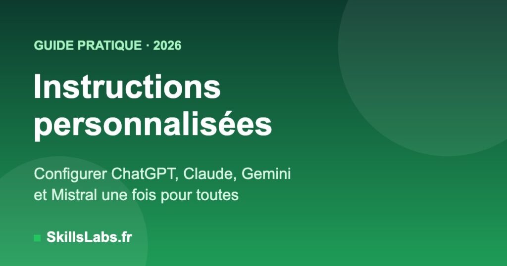 Instructions personnalisées pour configurer ChatGPT, Claude, Gemini et Mistral