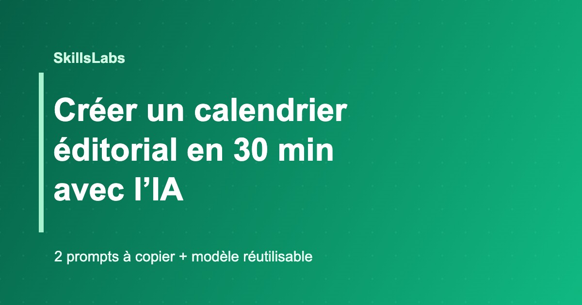 Calendrier éditorial avec l'IA