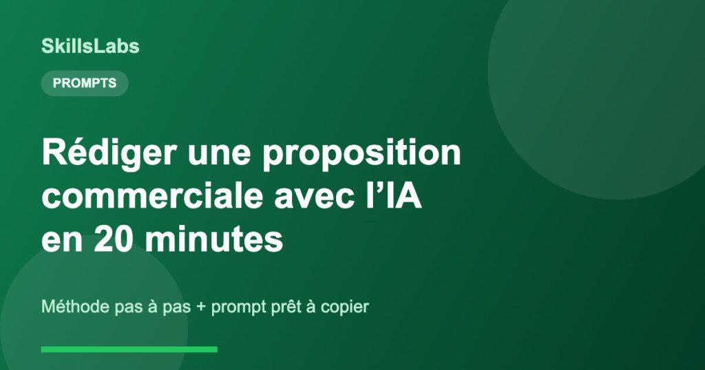 Proposition commerciale rédigée avec l’IA, illustration SkillsLabs