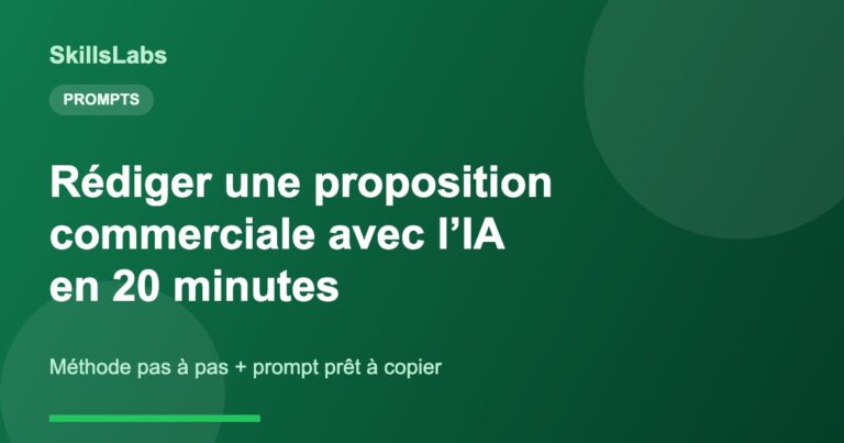 Proposition commerciale rédigée avec l’IA, illustration SkillsLabs