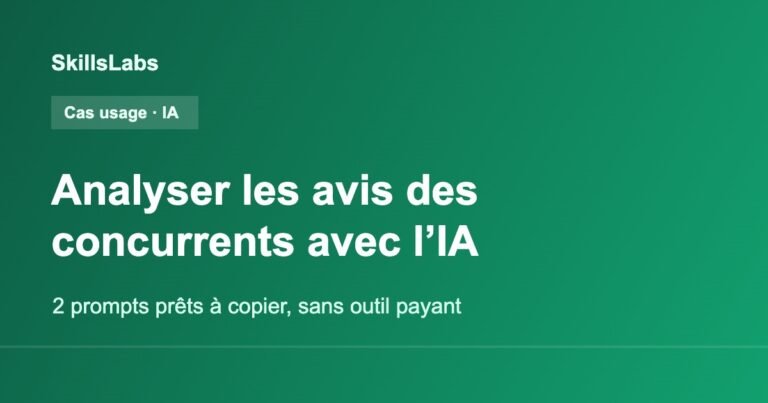 Analyser les avis des concurrents avec l'IA, visuel SkillsLabs