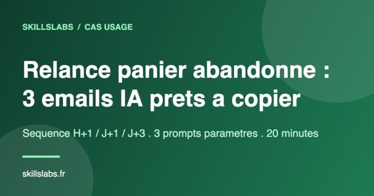 Relance panier abandonne : sequence de 3 emails generes avec l'IA