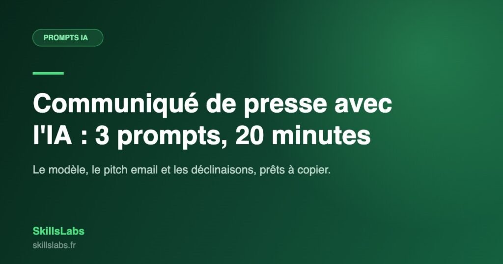 Visuel de l'article sur la rédaction d'un communiqué de presse avec l'IA en 3 prompts